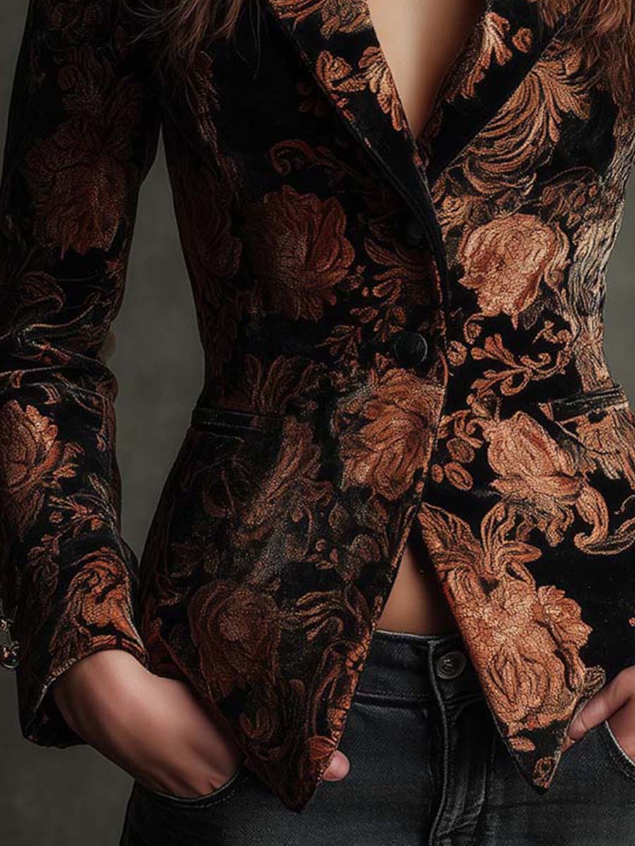 Mila - Tailored Floral Decorative Blazer