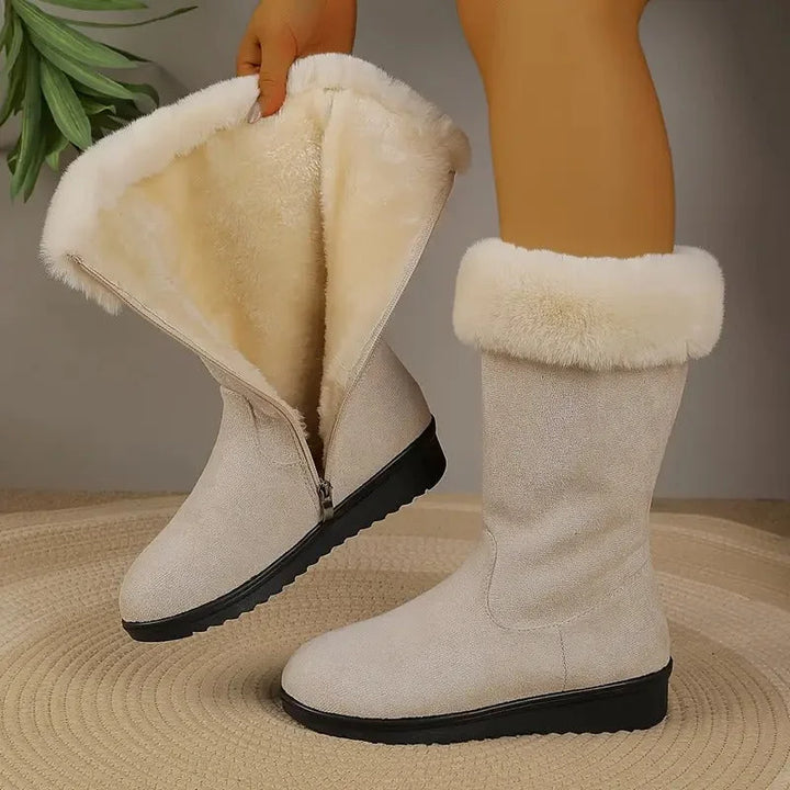 Brooke - Warm Tall Leather Boots for Everyday Comfort