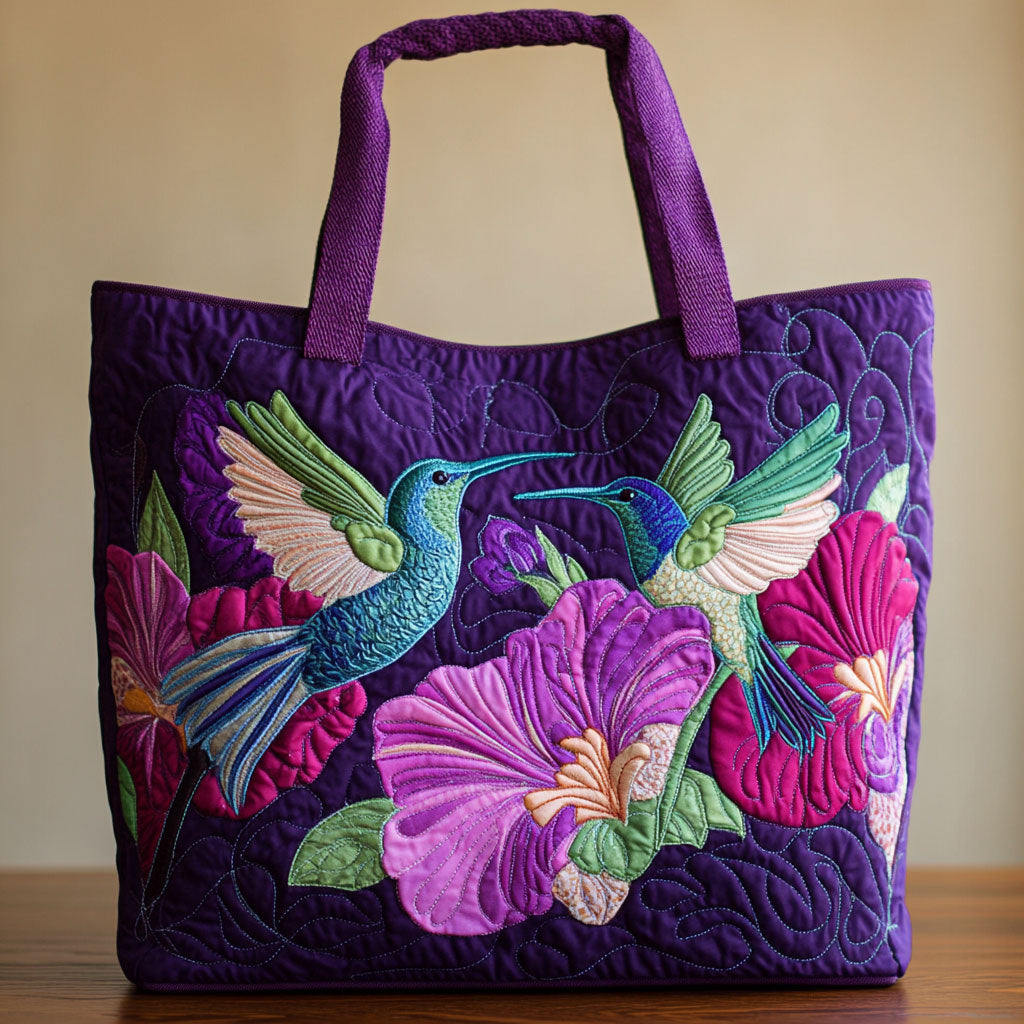 Bolso Tote Acolchado en Color Púrpura