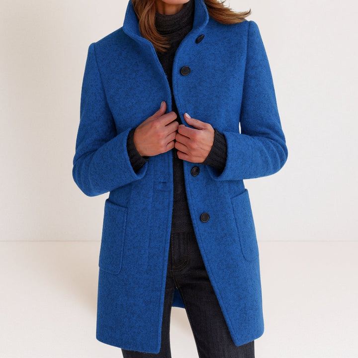 Chiara - High-Collar Wool-Blend Jacket