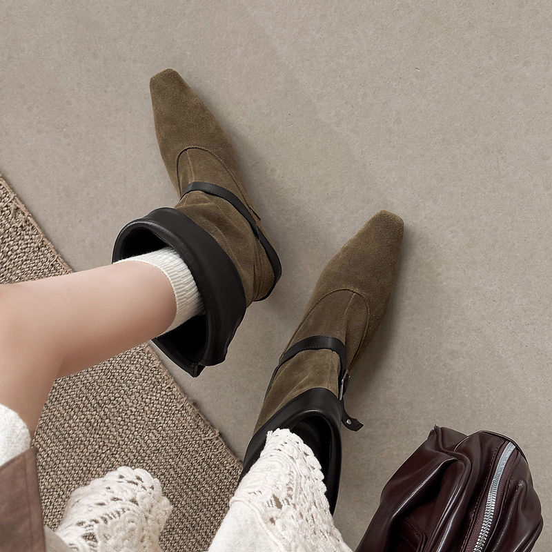 Gwendolyn - Genuine Suede Wedge Ankle Boots