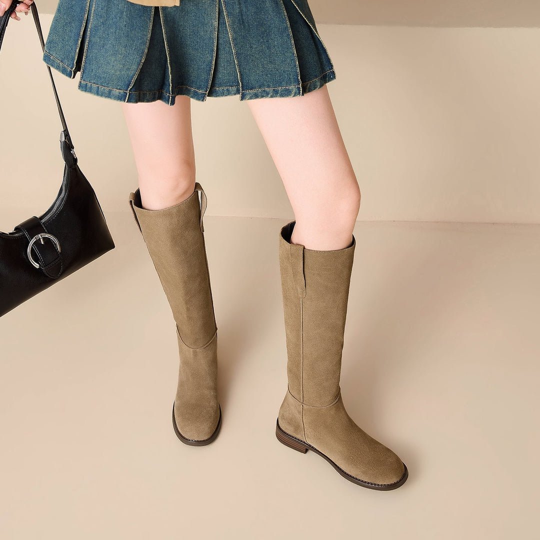 Sylvie - Genuine Suede Knee-High Boots