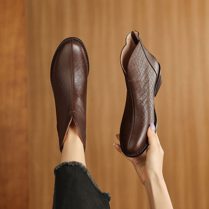 Dulcie - Genuine Leather Straight Shaft Boots