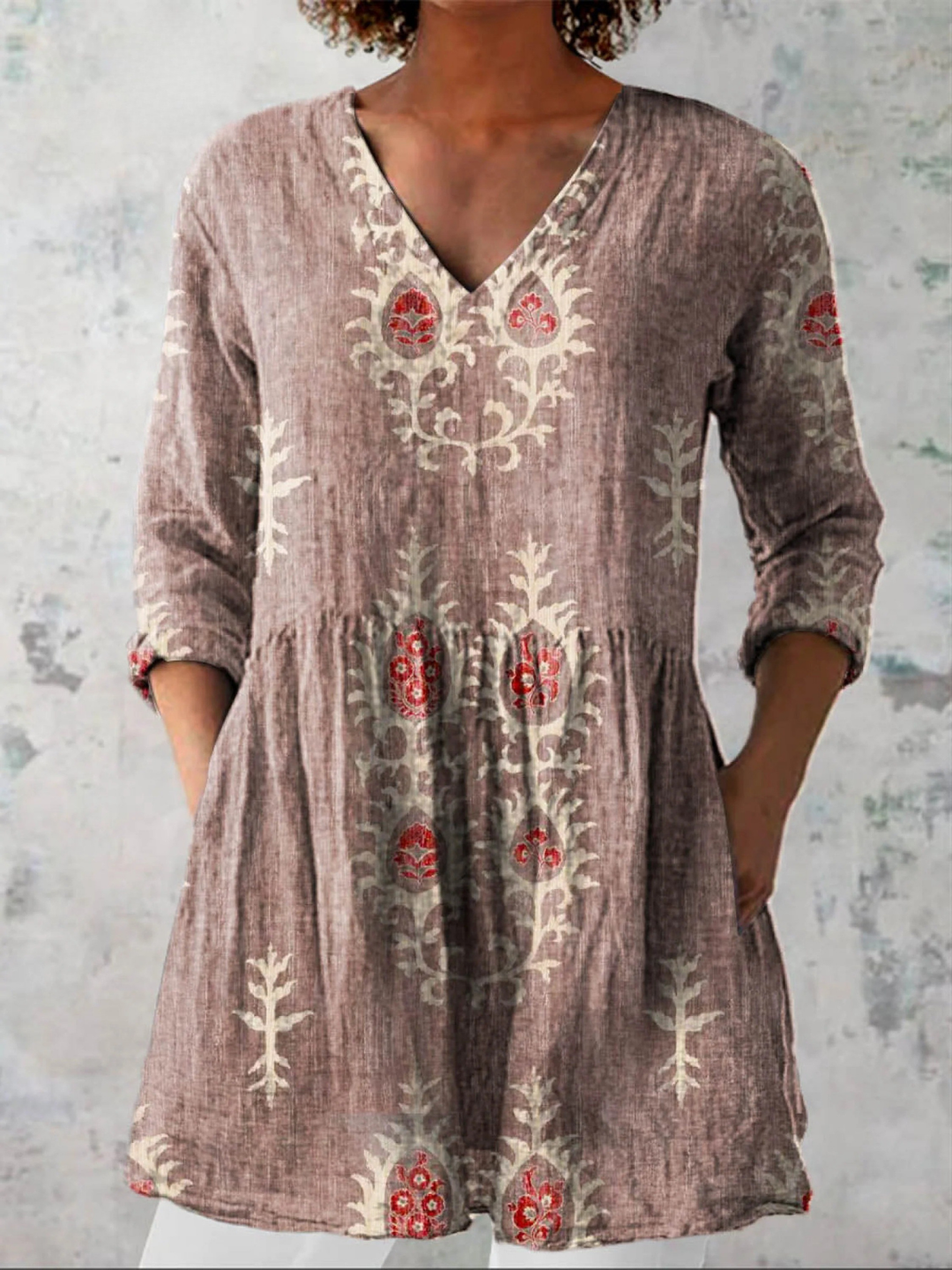 Bridgette - V-Neck Tunic Blouse