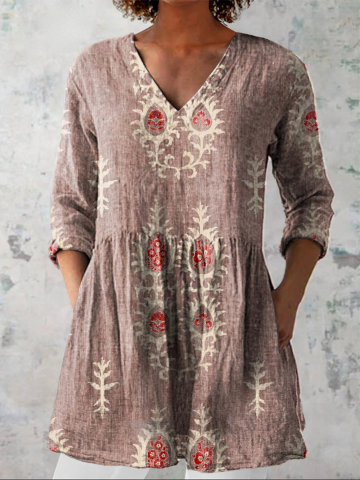 Bridgette - V-Neck Tunic Blouse