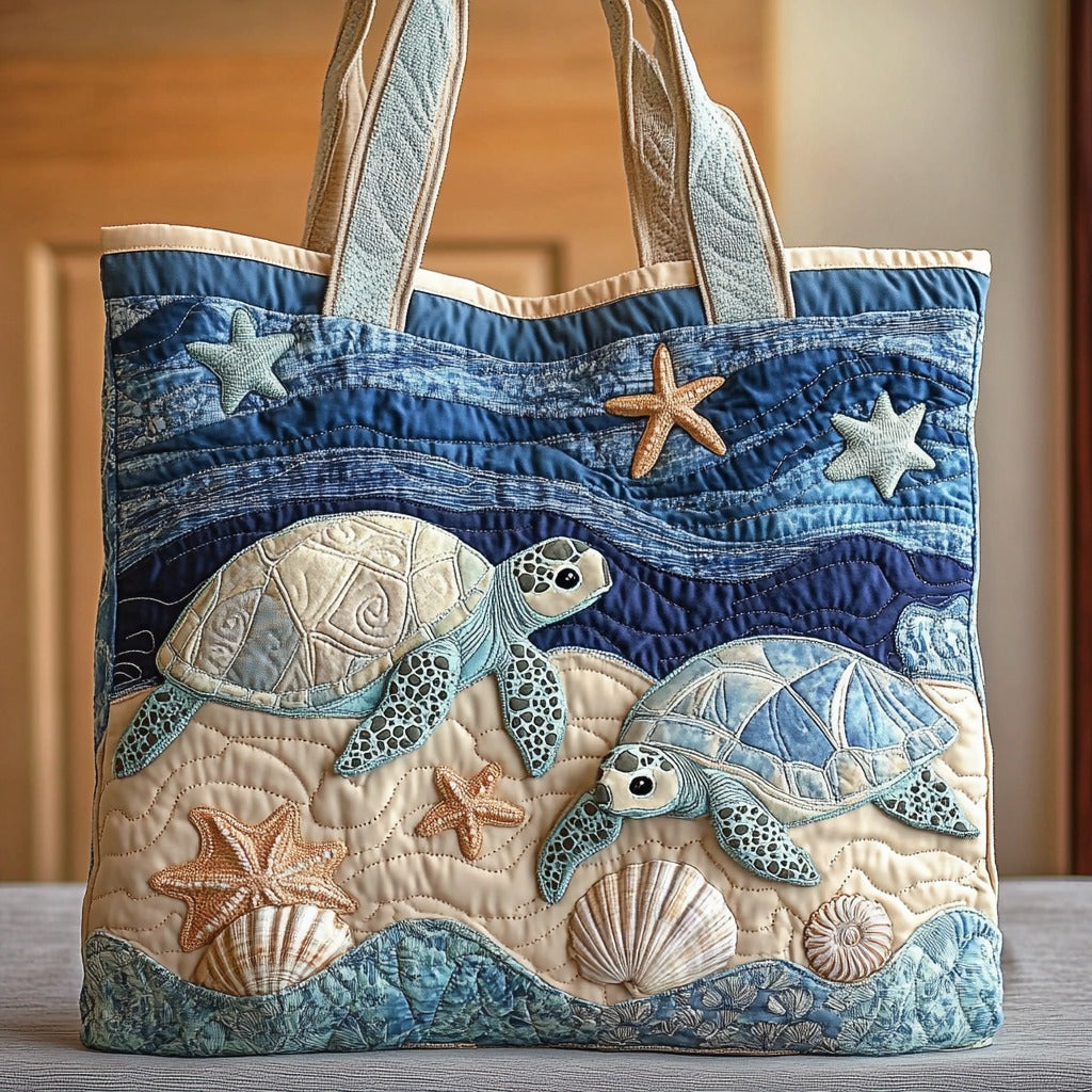 Bolso Tote Acolchado de Tortuga Marina