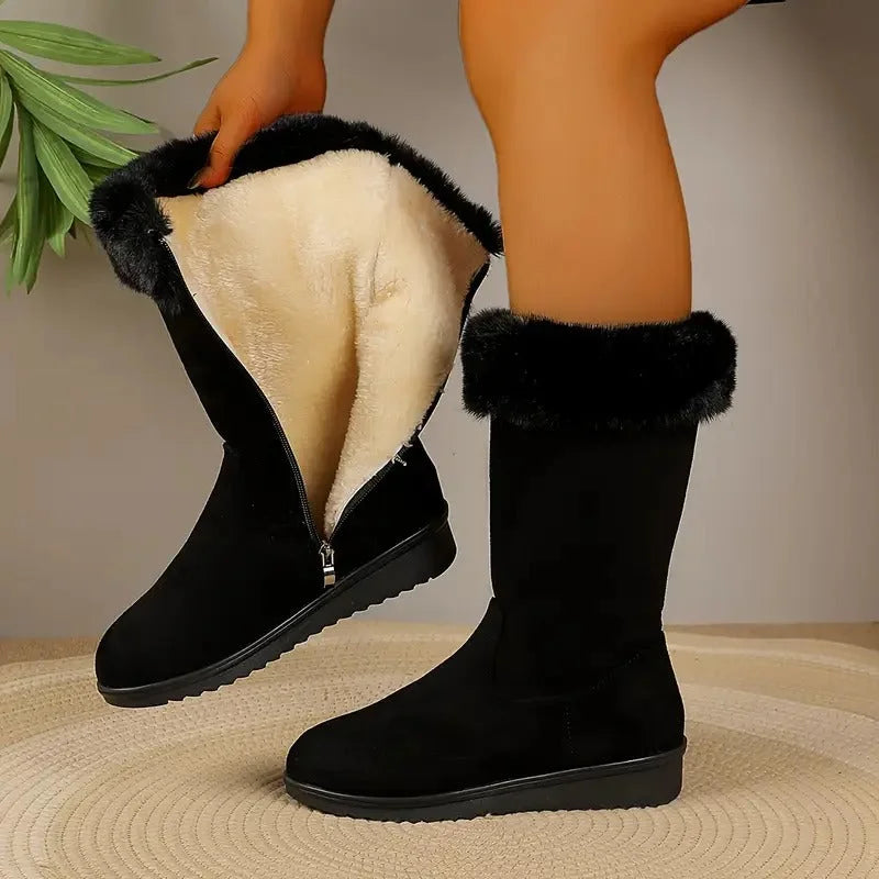 Brooke - Warm Tall Leather Boots for Everyday Comfort