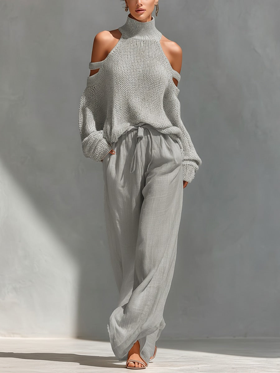 Hadassah - Knit and Linen Matching Set