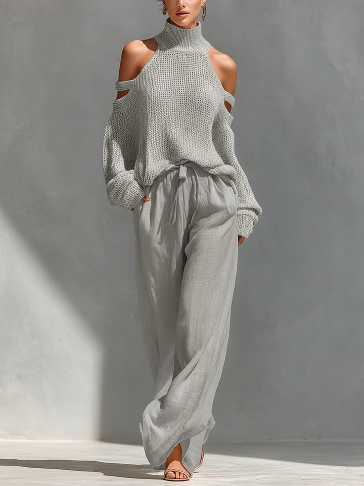 Hadassah - Knit and Linen Matching Set