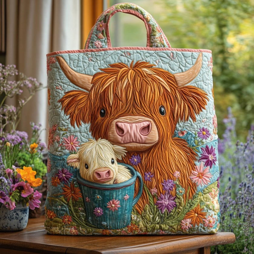 Bolsa Tote Acolchada de Vaca Highland