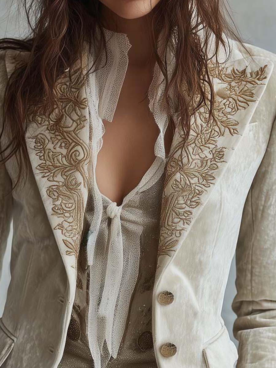 Ramona - Tailored Embroidered Blazer