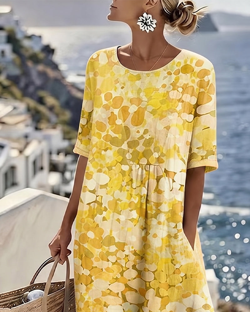 April - Floral Midi A-Line Dress