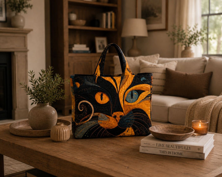 Bolsa Tote Acolchada - Gato Místico