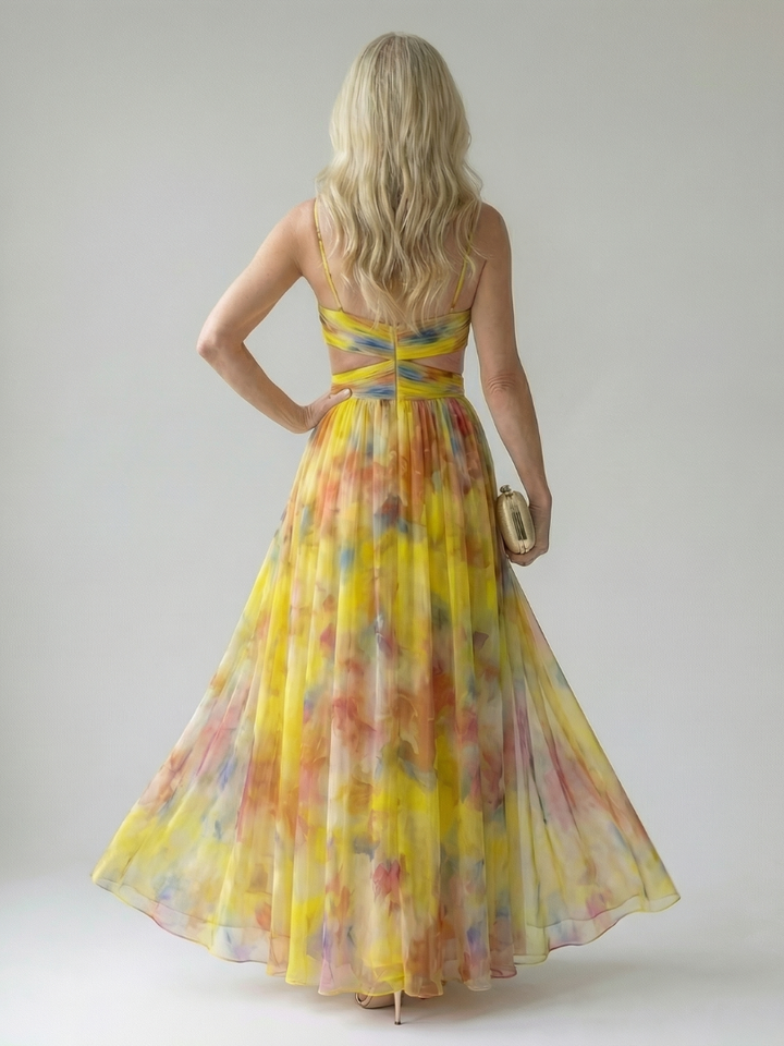 Edana - Long Ombre Dress with Thin Straps
