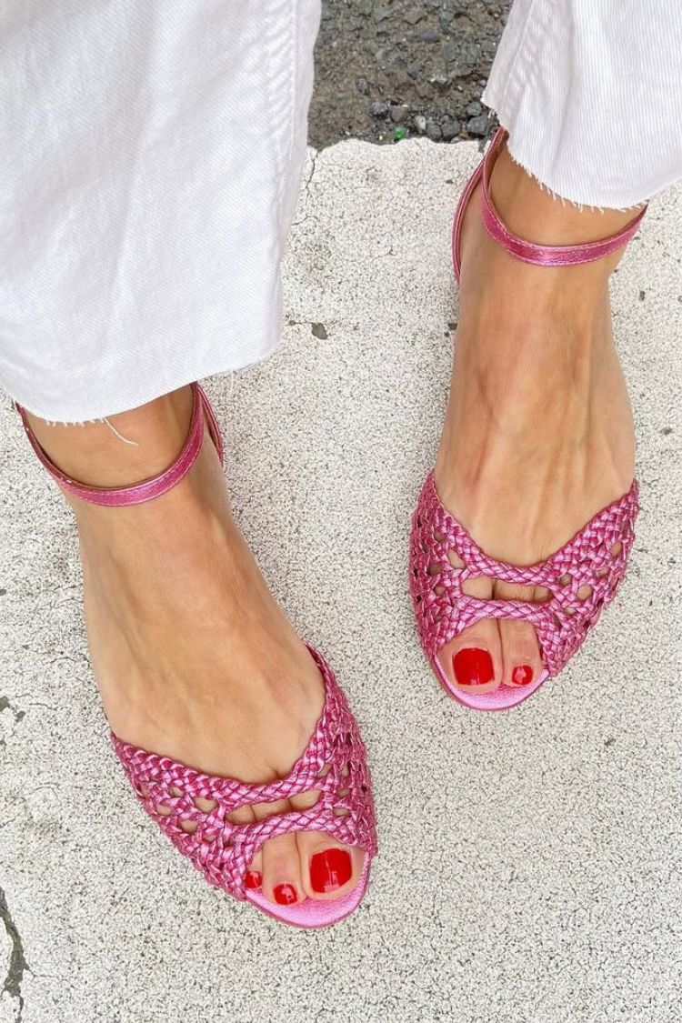 Sonia - Gold Woven Flat Sandals