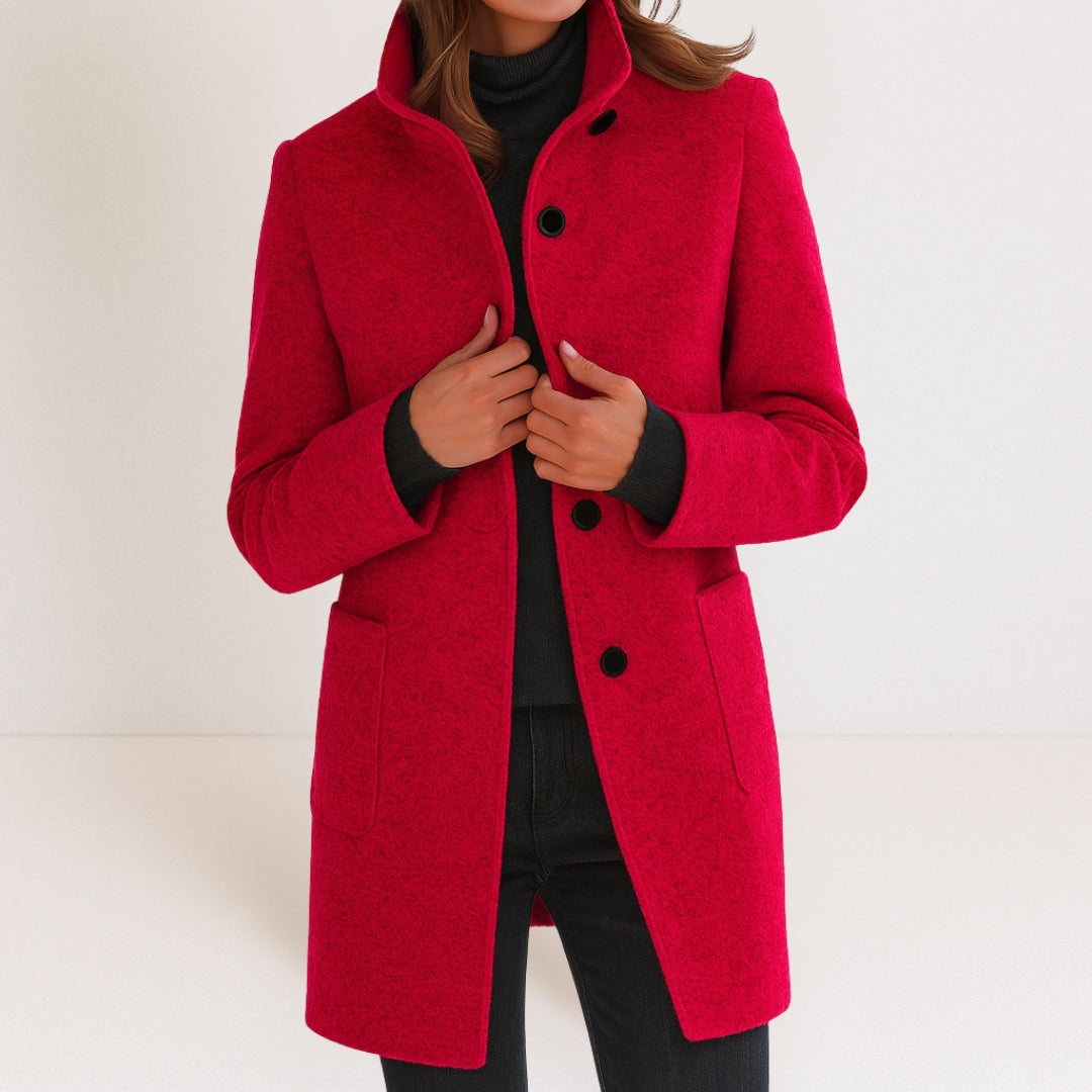 Chiara - High-Collar Wool-Blend Jacket