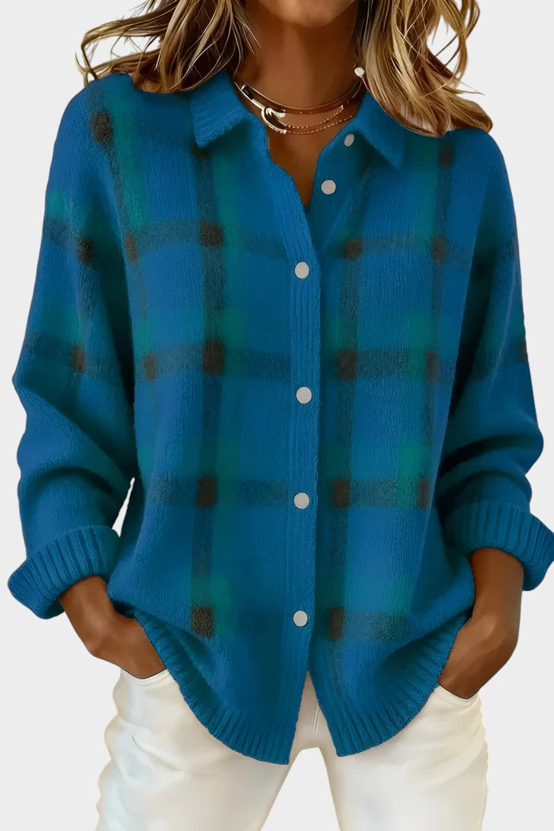 Marlene - Soft Plaid Cardigan