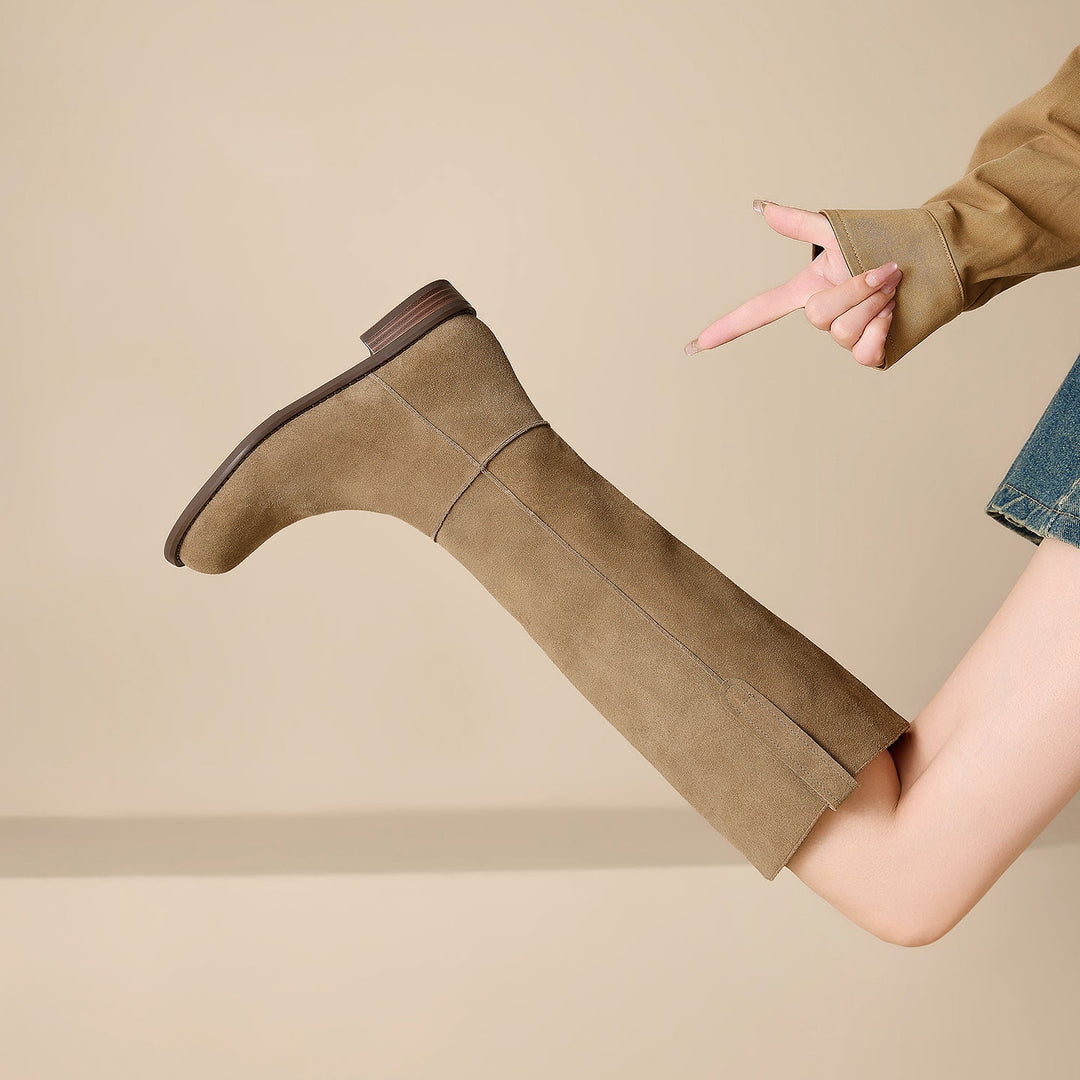Sylvie - Genuine Suede Knee-High Boots