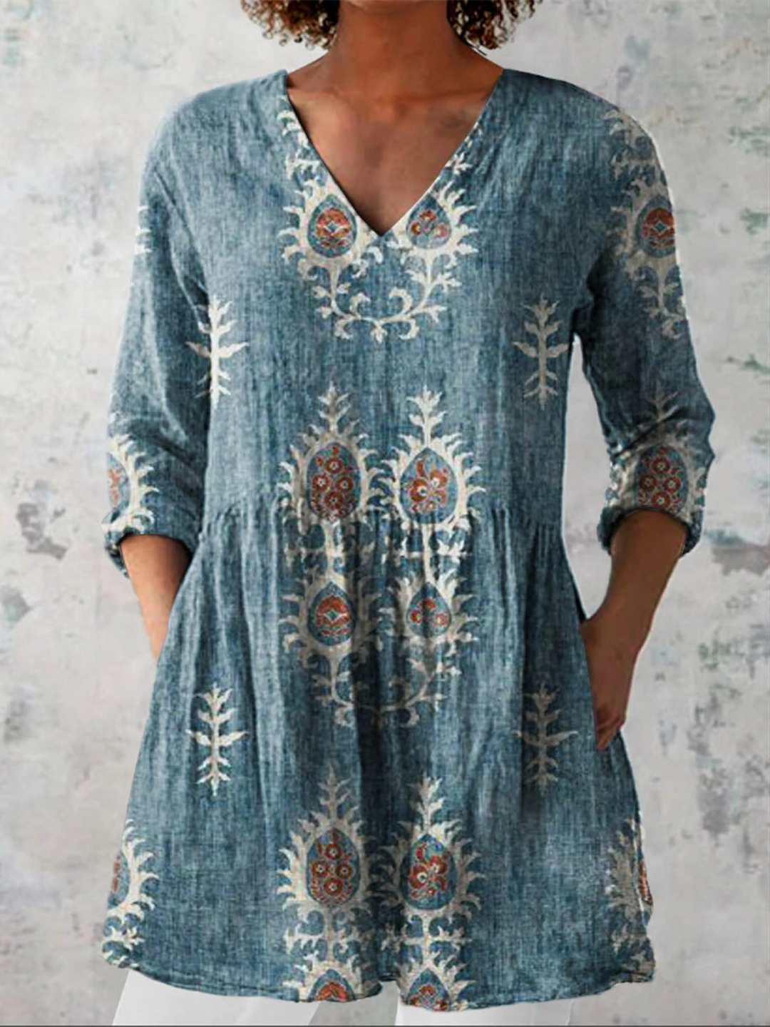Bridgette - V-Neck Tunic Blouse