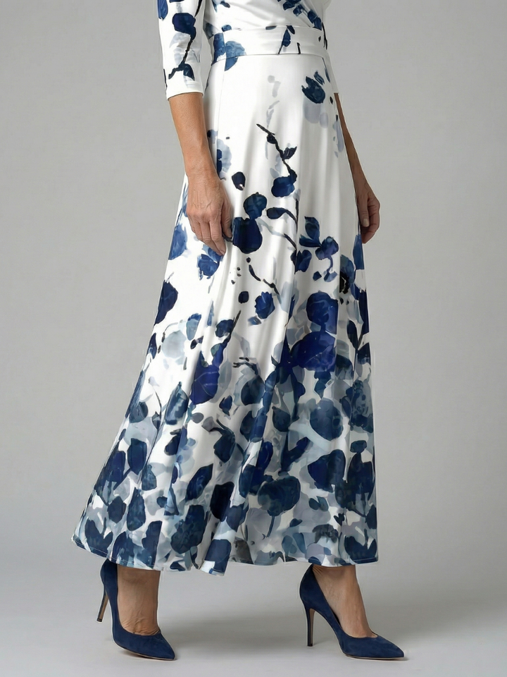 Tammy - Floral Midi Dress with Crossover Neckline