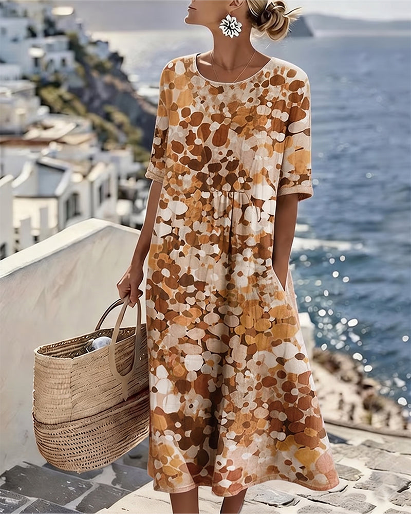 April - Floral Midi A-Line Dress
