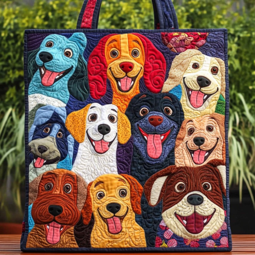 Bolsa Tote Acolchada de Perros Alegres