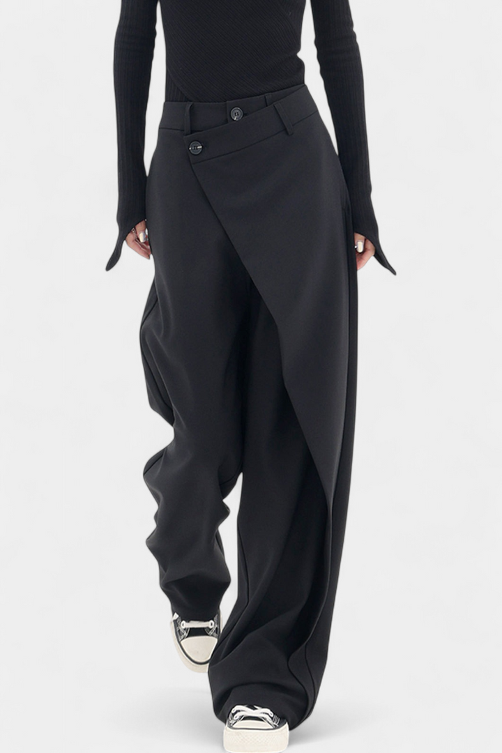 Saige - Wrap-Waist Straight Pants