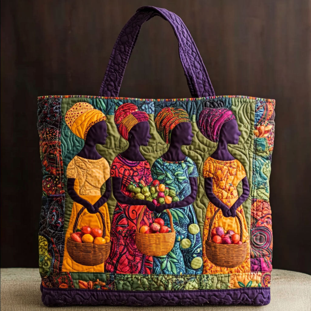 Bolso Tote Acolchado Elegante de Mujeres Africanas
