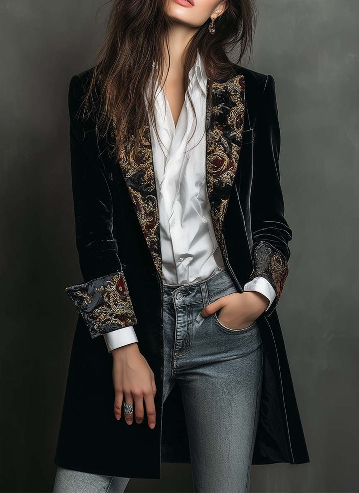 Greta - Cropped Blazer with Baroque Details