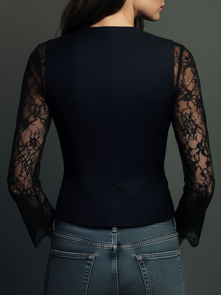 Zelda - Elegant Blazer with Lace Sleeves