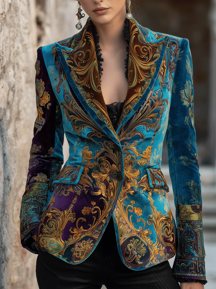Wynn - Bohemian Baroque Velvet Tailored Blazer