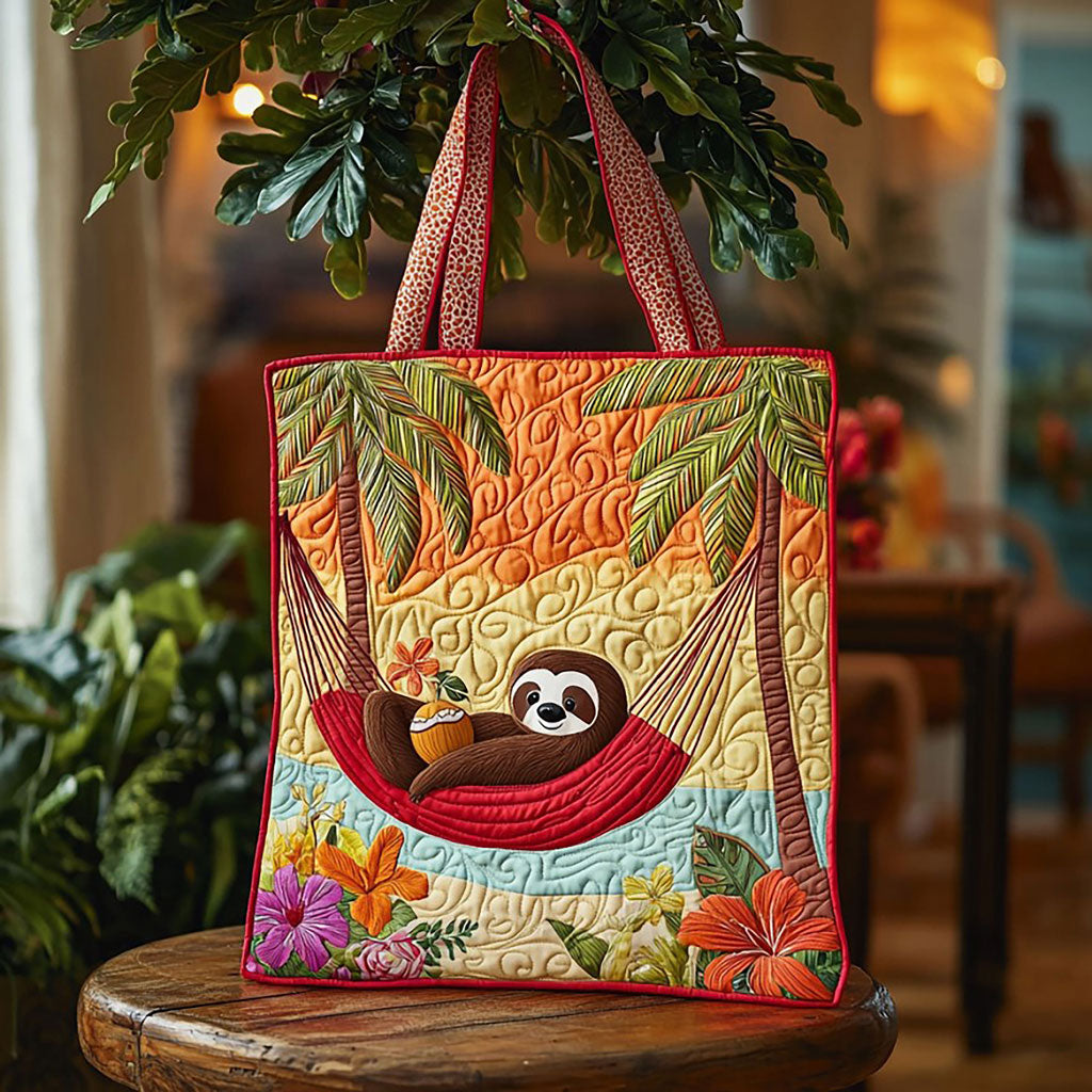 Bolsa Tote Acolchada de Pereza Tropical Verano