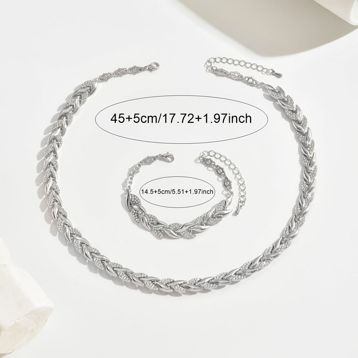 Claudette - Herringbone Necklace and Bracelet Set