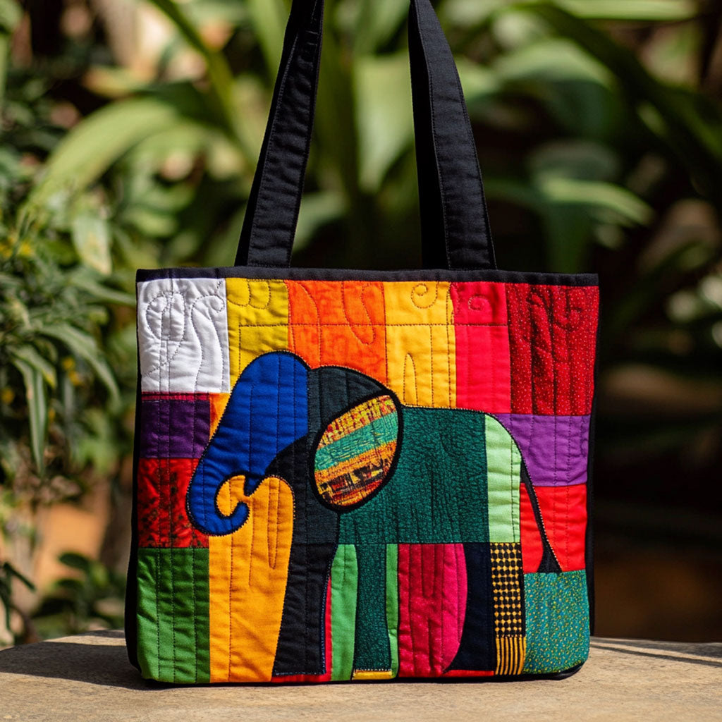 Bolso Tote Acolchado de Elefante Vibrante