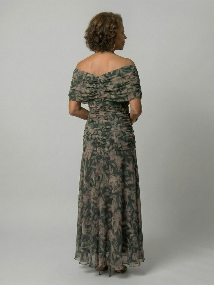 Cheryl - Off-Shoulder Ruched Midi Dress