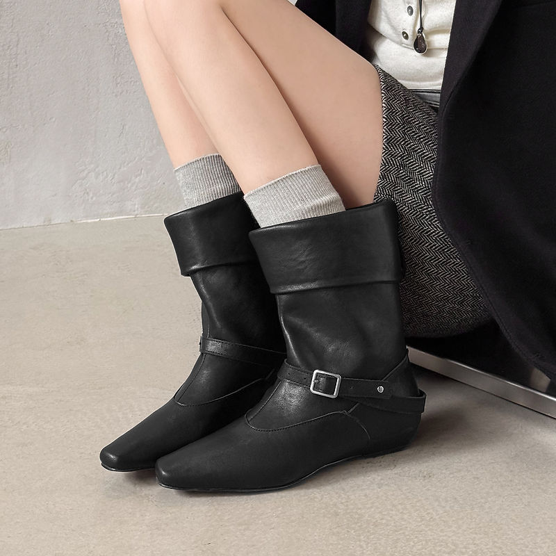 Gwendolyn - Genuine Suede Wedge Ankle Boots