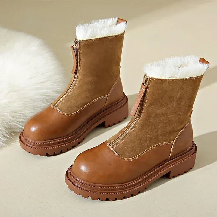 Shea - Suede Detail Leather Boots