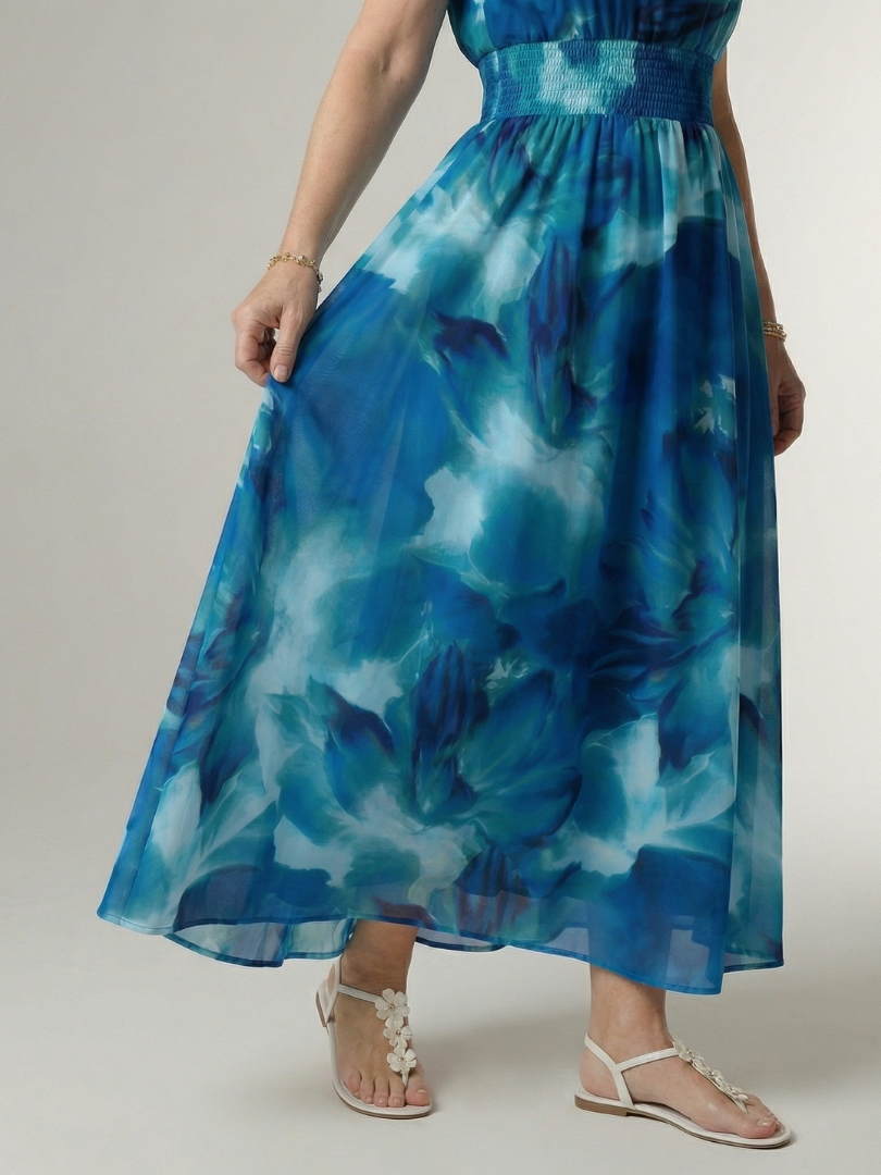 Brittany - Halter Midi Dress with Adjustable Waist