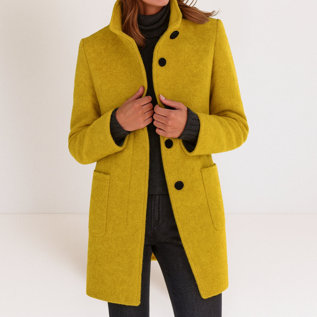Chiara - High-Collar Wool-Blend Jacket