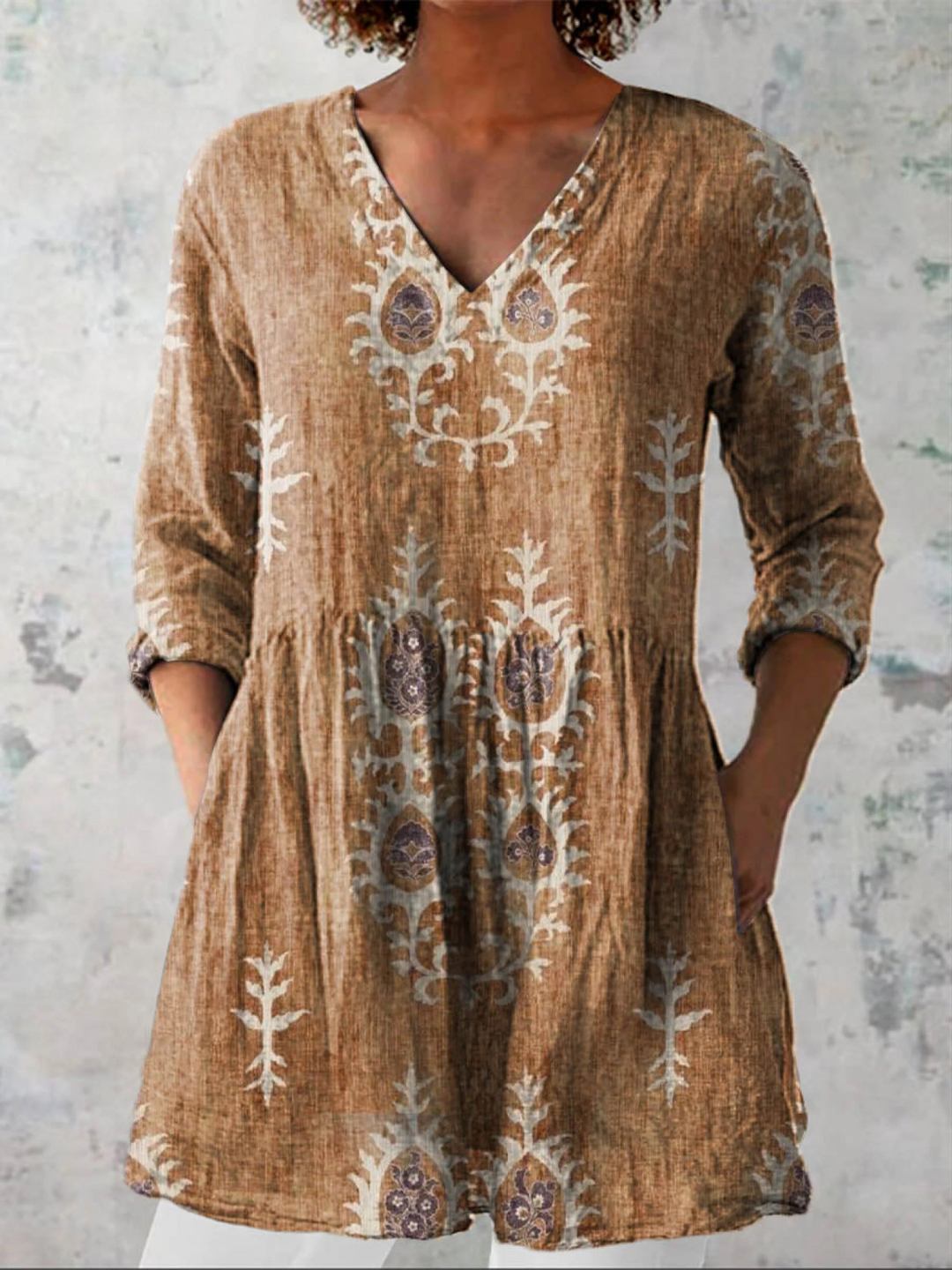 Bridgette - V-Neck Tunic Blouse