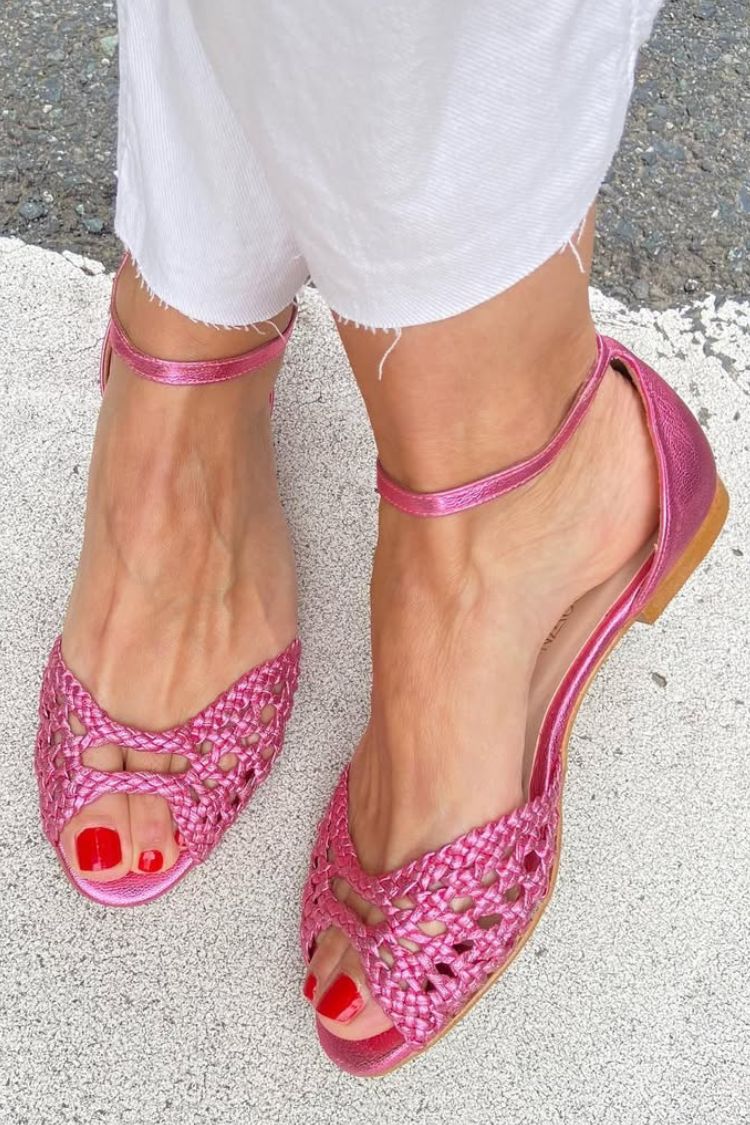 Sonia - Gold Woven Flat Sandals