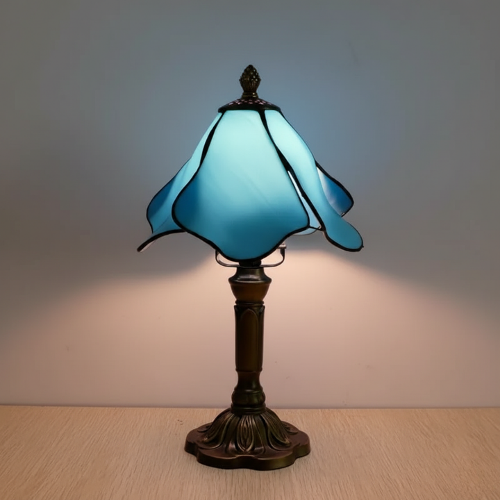 Blue Fairy Stained Glass Style Lamp