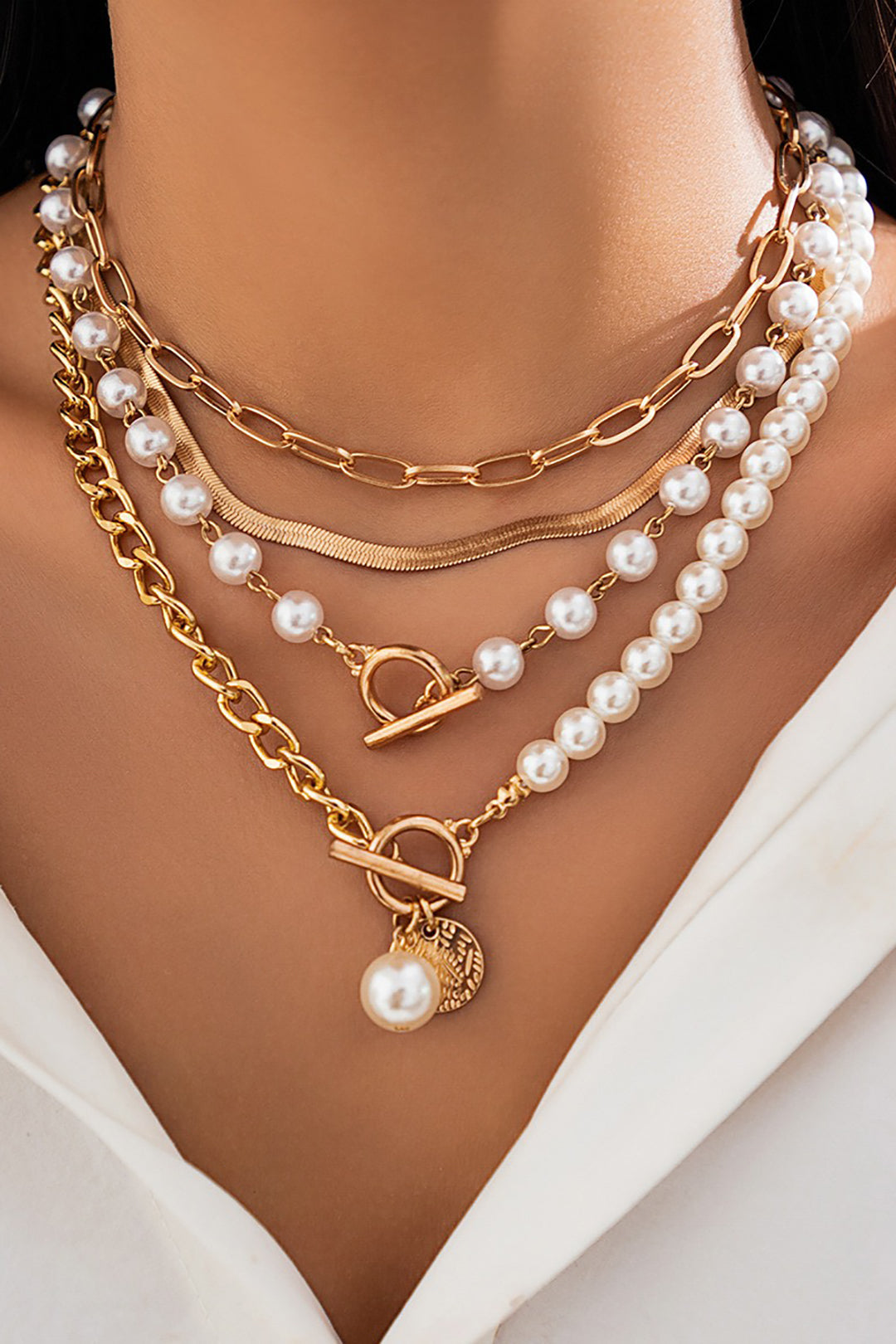 Solveig - Layered Pearl Necklace