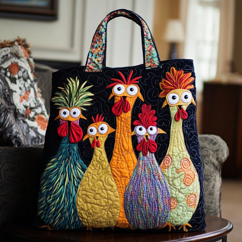 Bolsa Tote Acolchada de Gallinas Traviesas