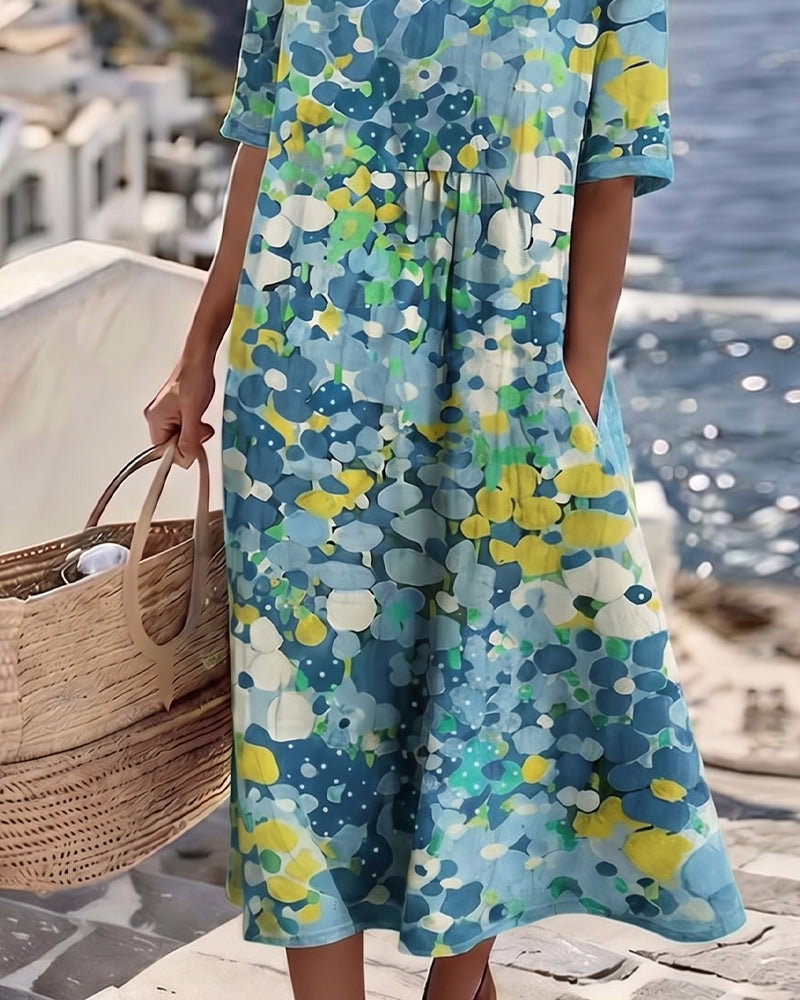 April - Floral Midi A-Line Dress