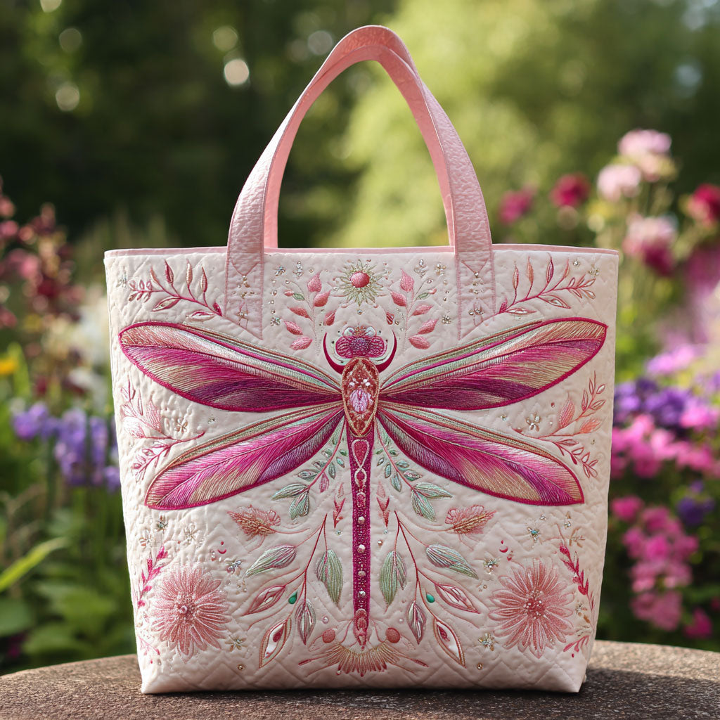 Bolso Tote Acolchado de Libélula Romántica