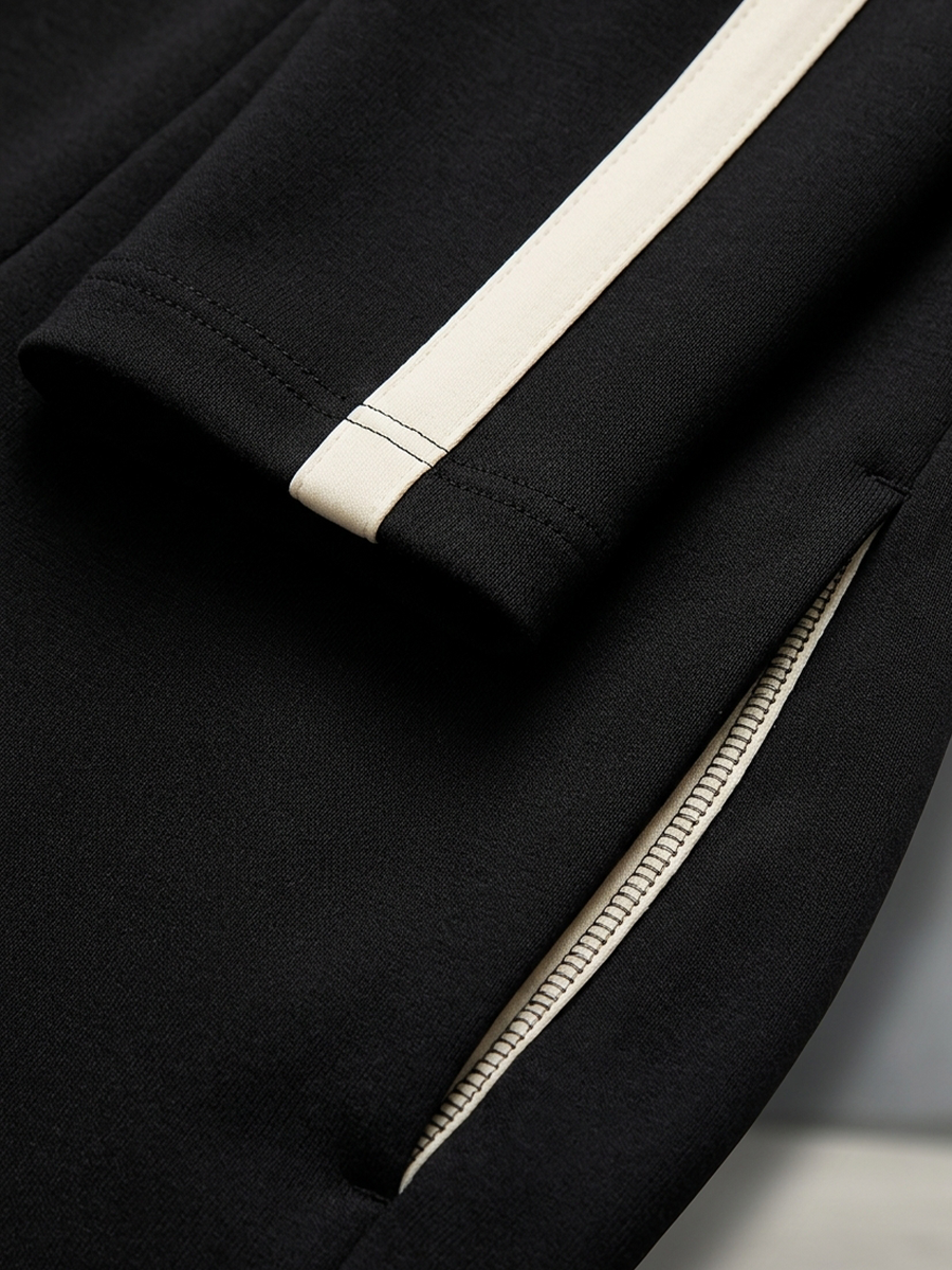 Ondine - Black Zip-Neck Track Matching Set