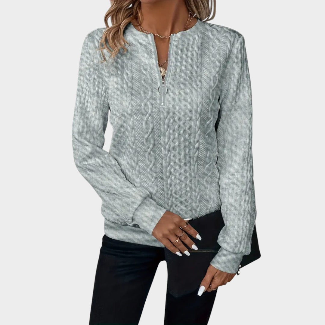 Aurelie - Soft Zip-Up Cardigan