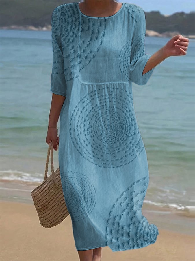 Ansley - Light Blue Embroidered Flowing Dress