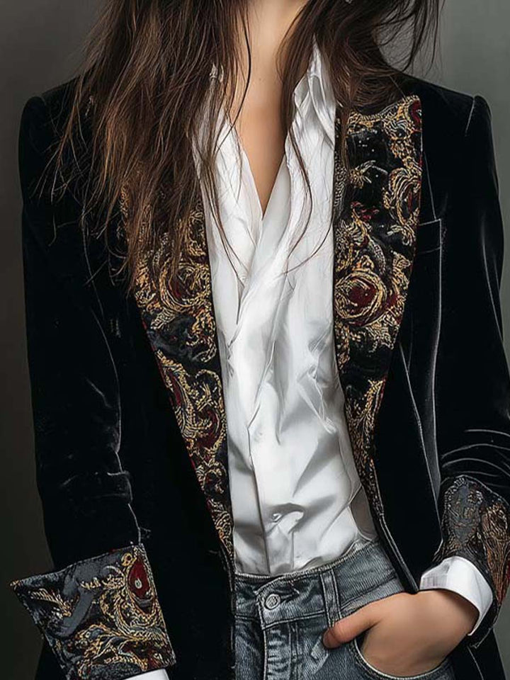 Greta - Cropped Blazer with Baroque Details